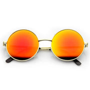 zeroUV Retro Hippie Round Flash Mirror Lens Metal Sunglasses 9636 Sunglasses