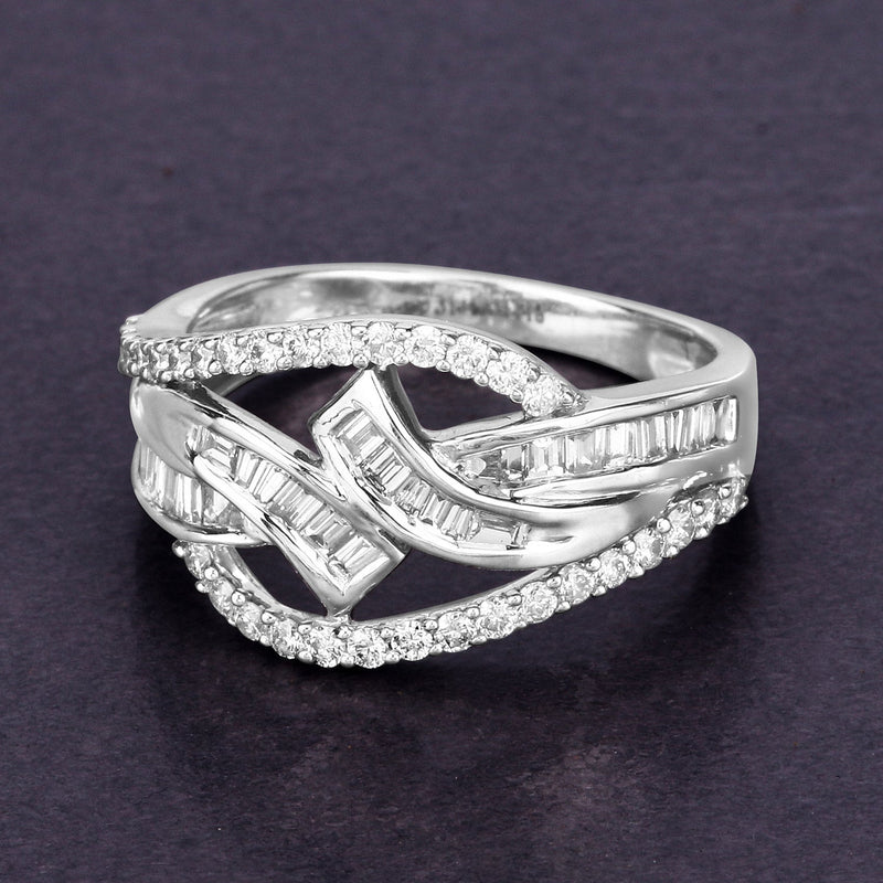 Bids.com 0.72 Carat Genuine White Diamond 14K White Gold Ring (E-F-G Color, VS-SI Clarity) Rings
