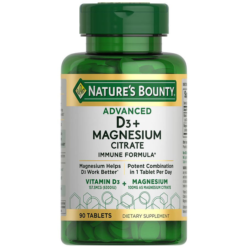 Nature's Bounty Nature's Bounty Advanced Vitamin D3 + Magnesium Citrate, Immune And Bone Supplement Tablets Vitamins & Supplements