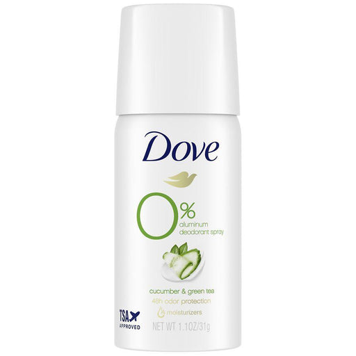 Dove 0% Aluminum Dove 0% Aluminum Deodorant Spray Cucumber & Green Tea, Travel Size Deodorant
