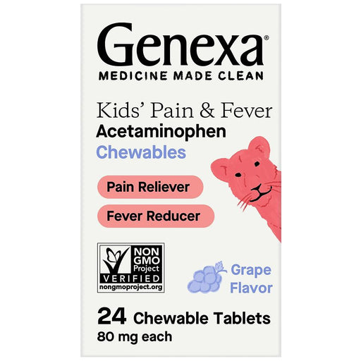 Genexa Genexa Kids Acetaminophen Grape Flavor Chewable Tablets Grapes