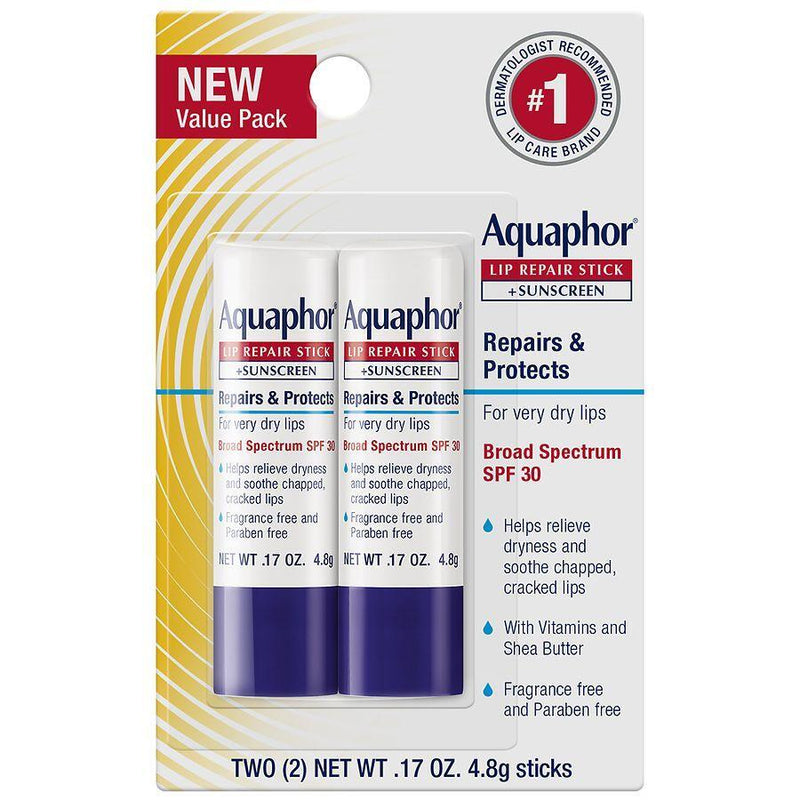 Aquaphor Aquaphor Lip Balm Repair Stick For Chapped Lips - SPF30 - 2pk/.34oz Lip Balms & Treatments