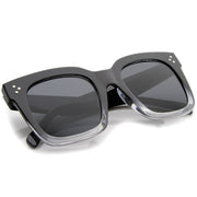 zeroUV Bold Oversize Square Horned Rim Flat Lens Sunglasses A252 Sunglasses