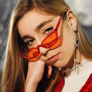 zeroUV Retro Women's Translucent Thin Cat Eye Color Tone Sunglasses C663 Sunglasses