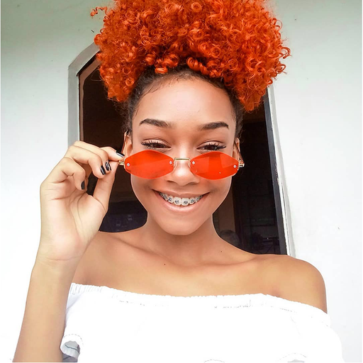 zeroUV 1990's Small Rimless Color Tone Geometric Hexagon Sunglasses C591 Sunglasses