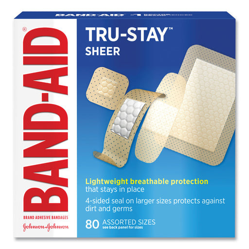 Band-Aid Brand Band-Aid Brand Sheer Strips Adhesive Bandages, Basic Care Assorted Sizes First Aid White Smoke