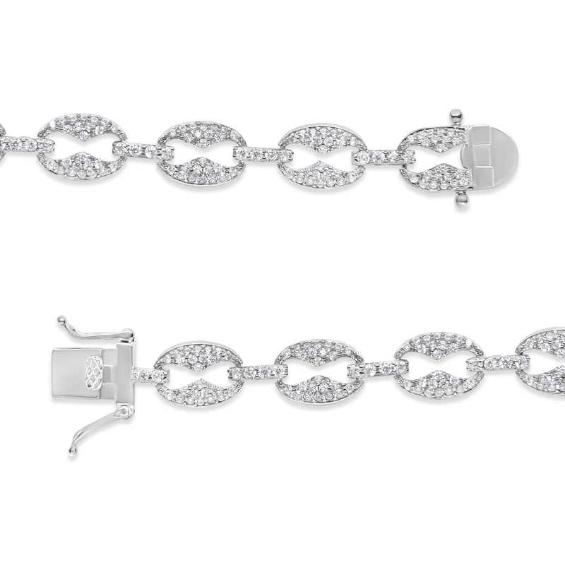 Bids.com 14K White Gold 1 1/2 Cttw Round Diamond Set Link Bracelet (I-J Color, I1-I2 Clarity) - 7" Bracelets