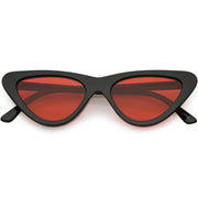 zeroUV Retro 1990's Narrow Color Tone Flat Lens Cat Eye Sunglasses C522 Sunglasses