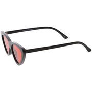 zeroUV Retro 1990's Narrow Color Tone Flat Lens Cat Eye Sunglasses C522 Sunglasses