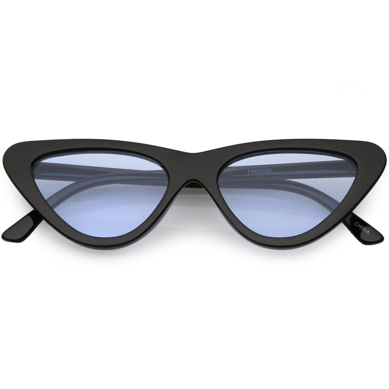 zeroUV Retro 1990's Narrow Color Tone Flat Lens Cat Eye Sunglasses C522 Sunglasses