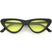 zeroUV Retro 1990's Narrow Color Tone Flat Lens Cat Eye Sunglasses C522 Sunglasses