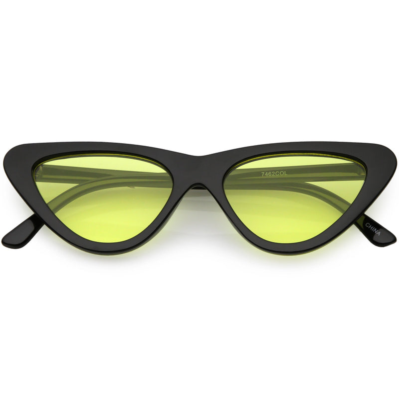 zeroUV Retro 1990's Narrow Color Tone Flat Lens Cat Eye Sunglasses C522 Sunglasses
