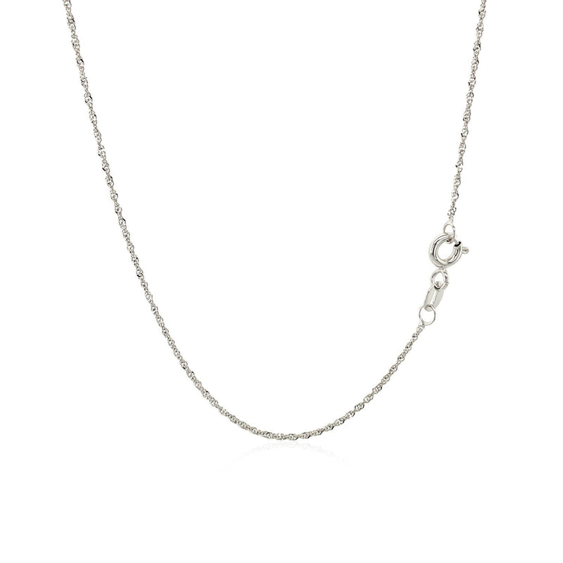Bids.com 10k White Gold Singapore Chain 1.0mm Necklaces