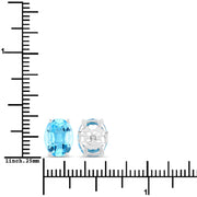 Bids.com 4.00 Carat Genuine Swiss Blue Topaz .925 Sterling Silver Earrings Earrings