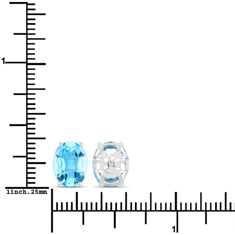 Bids.com 4.00 Carat Genuine Swiss Blue Topaz .925 Sterling Silver Earrings Earrings