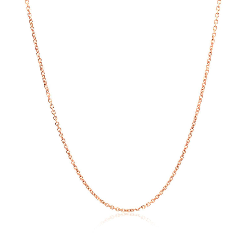 Bids.com 14k Rose Gold Diamond Cut Cable Link Chain 1.1mm Necklaces