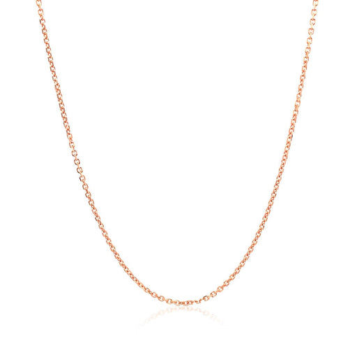 Bids.com 14k Rose Gold Diamond Cut Cable Link Chain 1.1mm Necklaces
