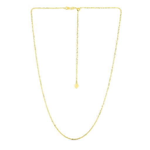 Bids.com 14k Yellow Gold Adjustable Sparkle Chain 1.5mm Necklaces