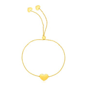 Bids.com 14k Yellow Gold Adjustable Heart Bracelet Bracelets