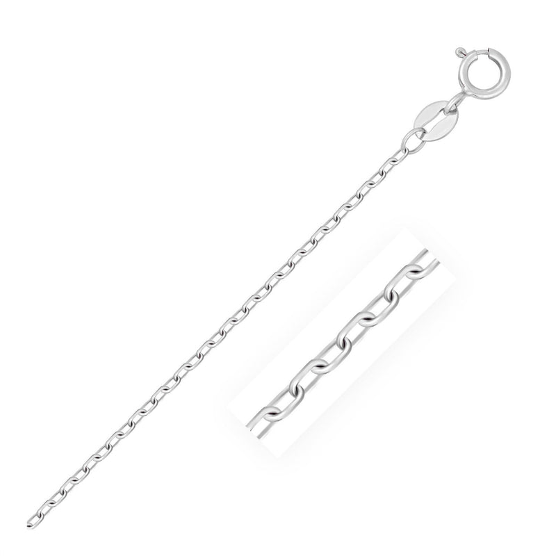 Bids.com 14k White Gold Faceted Cable Link Chain 1.3mm Necklaces