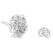 Bids.com Sterling Silver Diamond Swirl Cluster Stud Earrings (1/6 cttw, I-J Color, I2-I3 Clarity) Earrings
