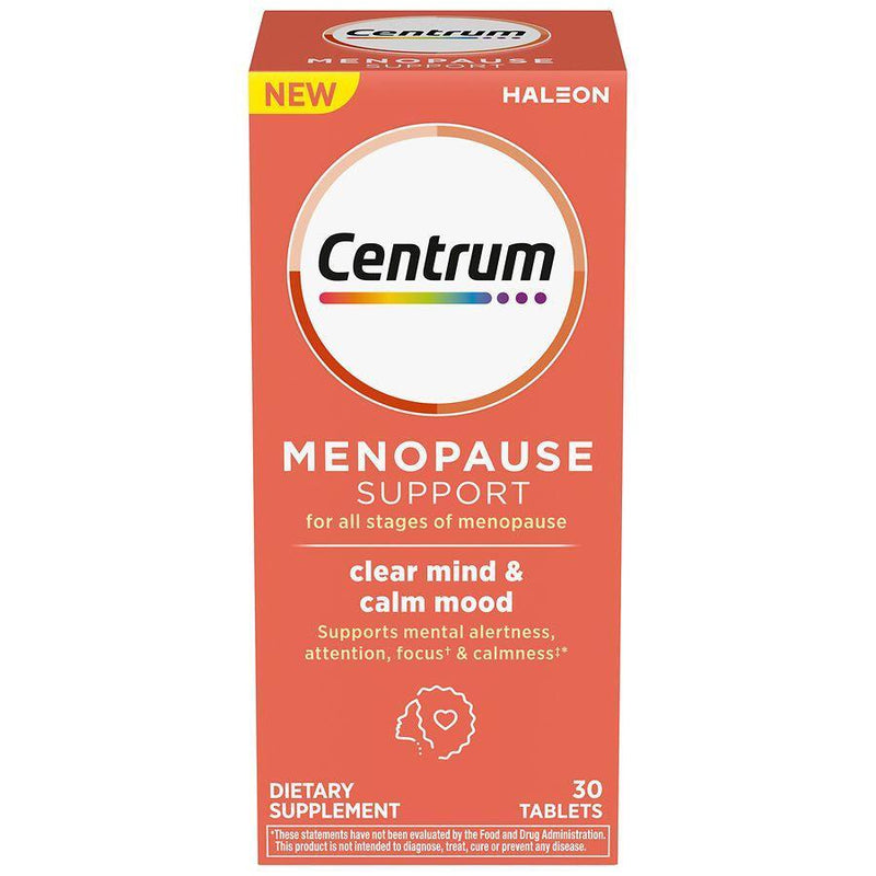 Centrum Centrum Menopause Support Clear Mind & Calm Mood, 30 Tablets – Hormone-Free Supplement for Brain Fog & Stress Relief Vitamins & Supplements