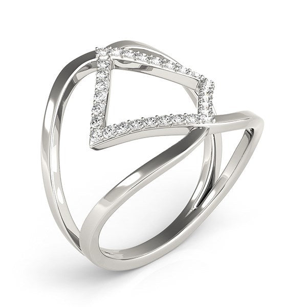 Bids.com 14k White Gold Interlaced Design Diamond Ring (1/5 cttw) Rings