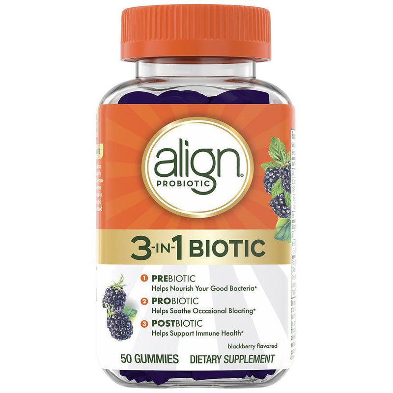 Align Align Daily Probiotic Gummies, Digestive Health Support, Blackberry Flavor, 50 Chewables Vitamins & Supplements