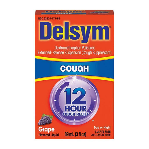 Delsym Delsym Cough Suppressant 12 Hour Relief Day Or Night Grape Flavored Liquid Health & Beauty
