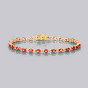 Bids.com 7.00 Carat Genuine Orange Sapphire 14K Yellow Gold Bracelet Bracelets