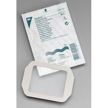 0 3M Tegaderm 2-3/8'' X 2-3/4'' Transparent Film Frame Style Dressings 50 First Aid