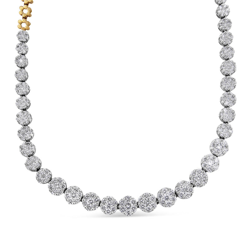 Bids.com IGI Certified 14K Yellow Gold 14 3/4 cttw Pave Set Round-Cut Diamond Riviera Necklace (F-G Color, S2-I1 Clarity) Necklaces