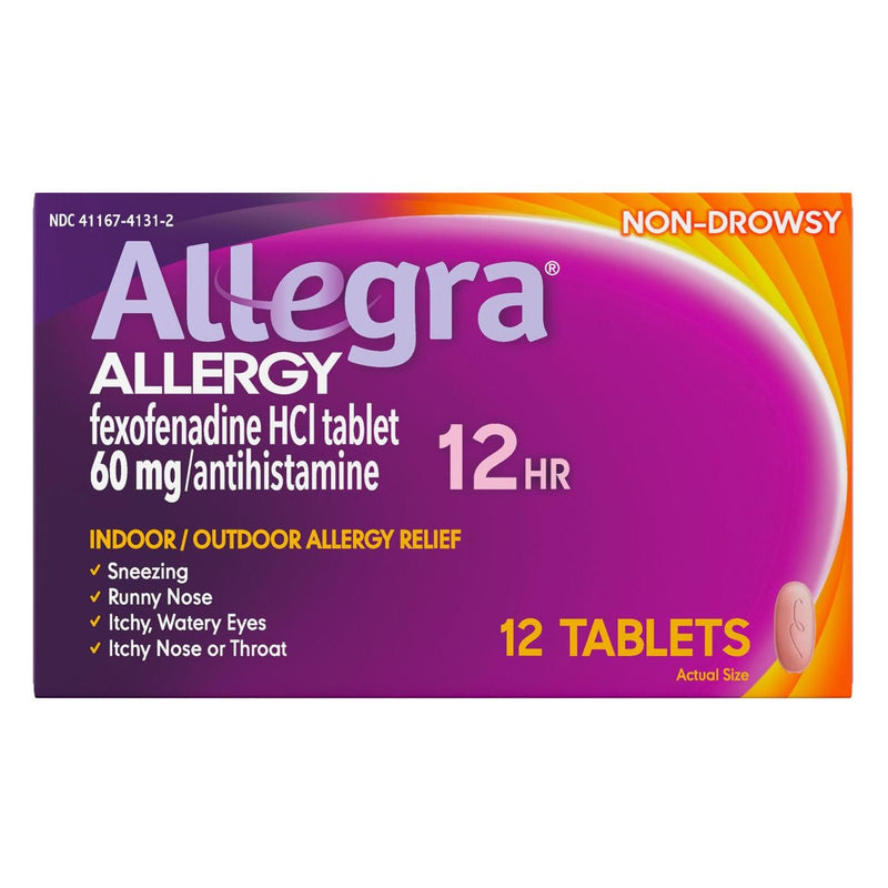 Allegra Allegra 60 Mg Indoor/Outdoor Allergy Relief 12 Tablets Health & Beauty