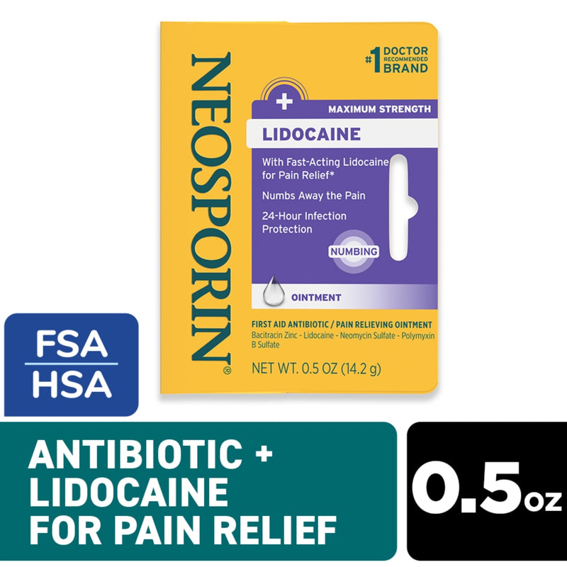 Neosporin Neosporin Maximum Strength  Ointment Lidocaine  0.5 Oz First Aid
