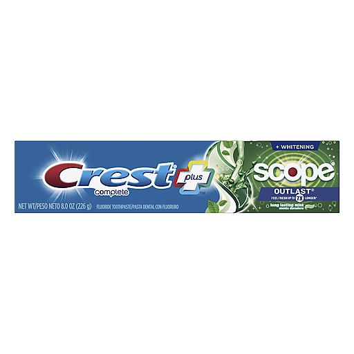 Crest Crest Complete Plus Scope Toothpaste, Fluoride, Whitening, Outlast, Long Lasting Mint Toothpaste