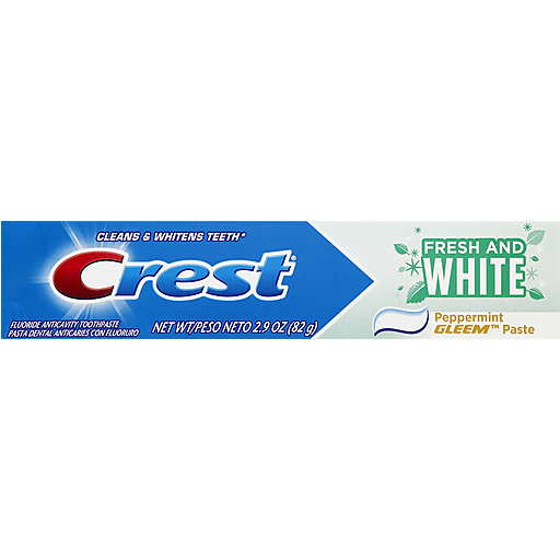 Crest Crest Fresh And White Peppermint Gleem Paste Fluoride Anticavity Toothpaste 2.9 Oz. Box Toothpaste