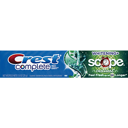 Crest Crest Complete Whitening + Scope Outlast Mint Toothpaste 7.6 Oz Toothpaste Dark Cyan