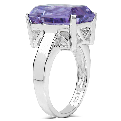 Bids.com 6.10 Carat Genuine Amethyst .925 Sterling Silver Ring Rings