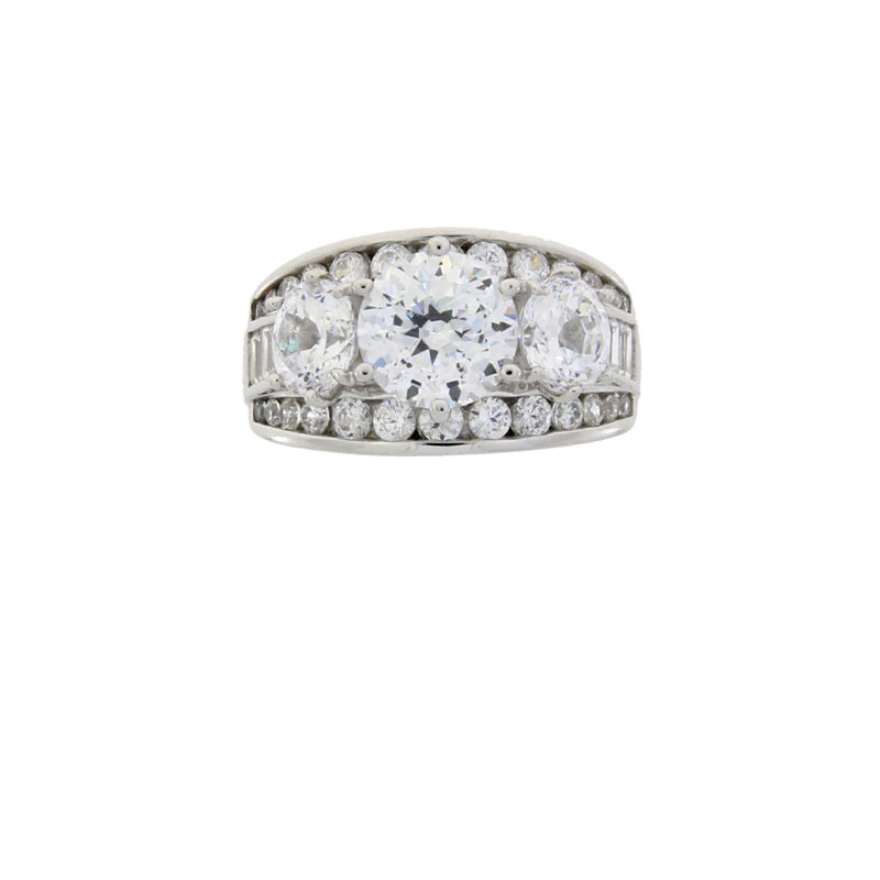 Bids.com Cubic Zirconium CZ SS Bridal Sterling Silver Rings
