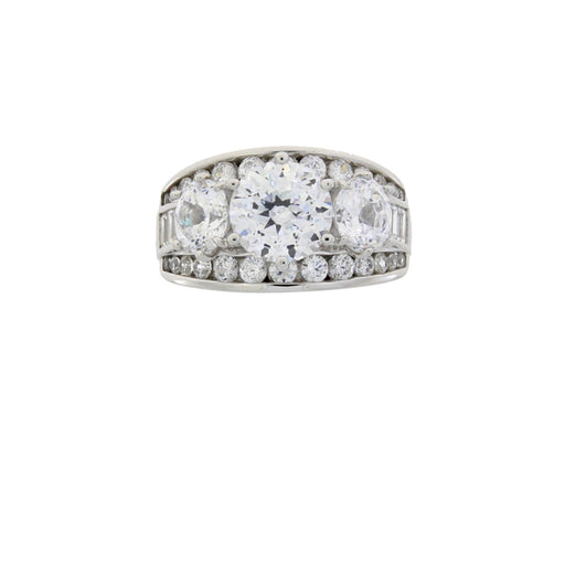 Bids.com Cubic Zirconium CZ SS Bridal Sterling Silver Rings