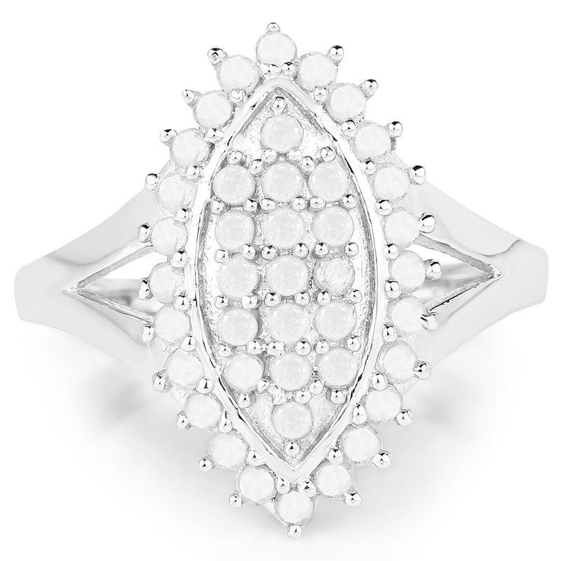 Bids.com 0.62 Carat Genuine White Diamond .925 Sterling Silver Ring Rings