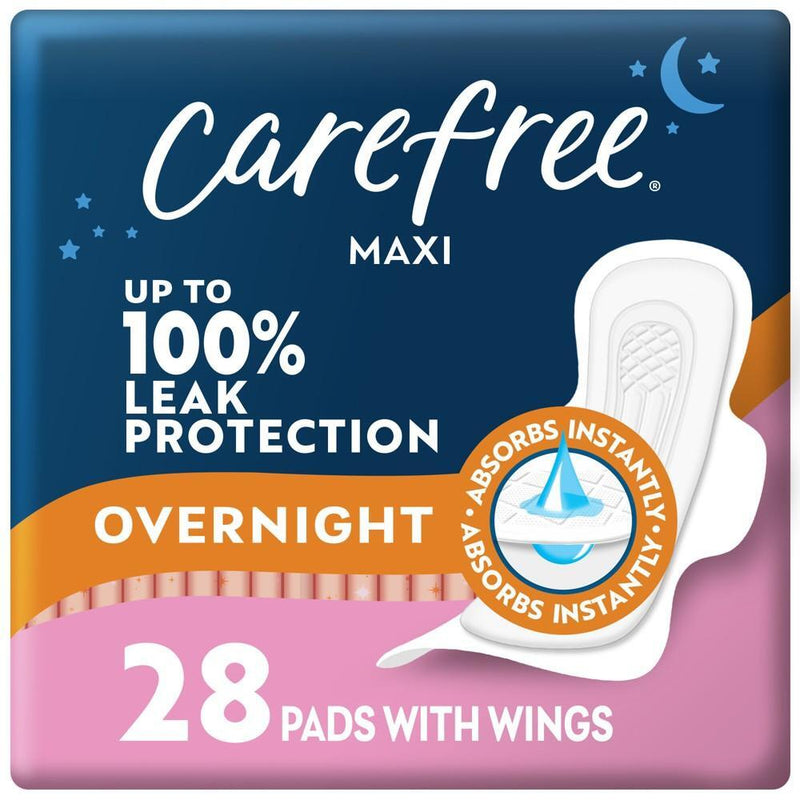 Carefree Carefree Maxi Overnight Pads With Wings - 28ct Personal Care Midnight Blue