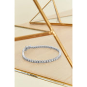 Bids.com .925 Sterling Silver 1.0 Cttw Miracle-Set Diamond Round Faceted Bezel Tennis Bracelet (I-J Color, I3 Clarity) - 7" Bracelets