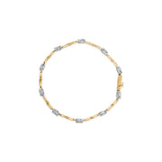 Bids.com 10K White and Yellow Gold 1.00 Cttw Diamond Oval Shaped Cluster Link  Bracelet (I-J Color, SI2-I1 Clarity) - 7" Inches Bracelets