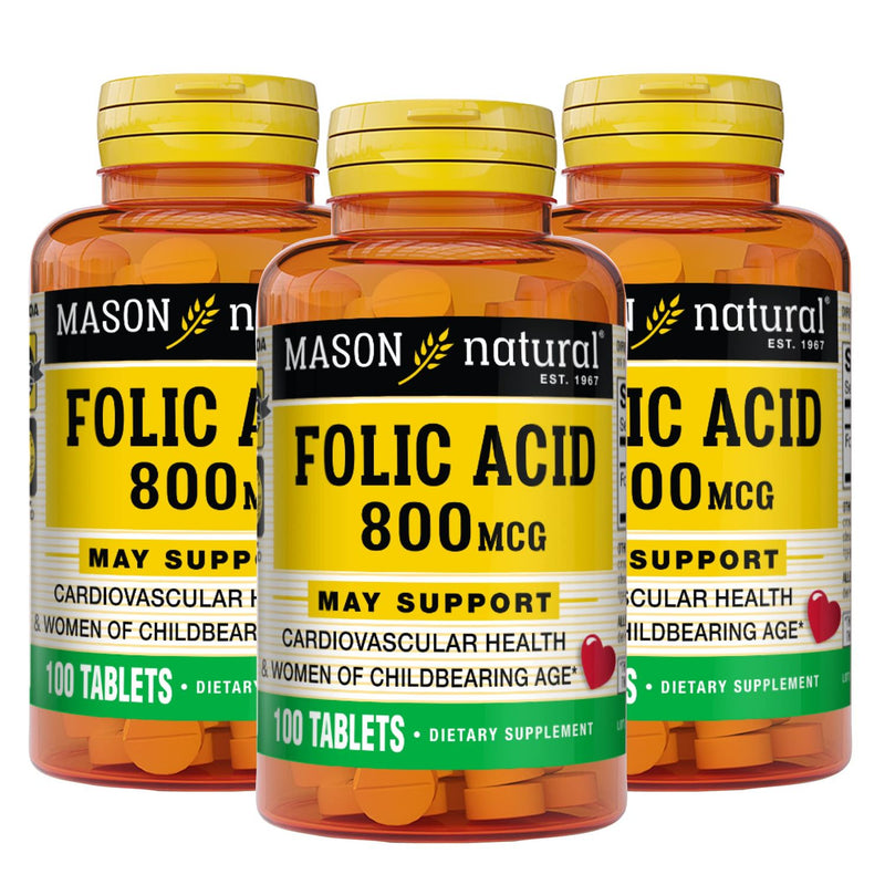 Mason Natural Mason Natural Folic Acid, 800 Mcg, Tablets Vitamins & Supplements