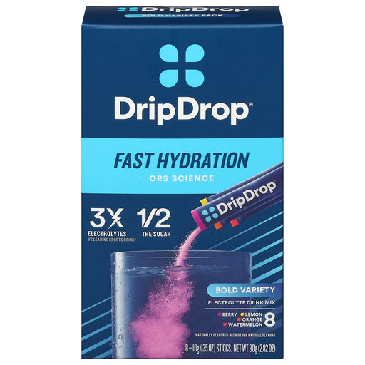 Drip Drop Drip Drop Dehydration Relief Bold Variety Powder 8Ct Beverages