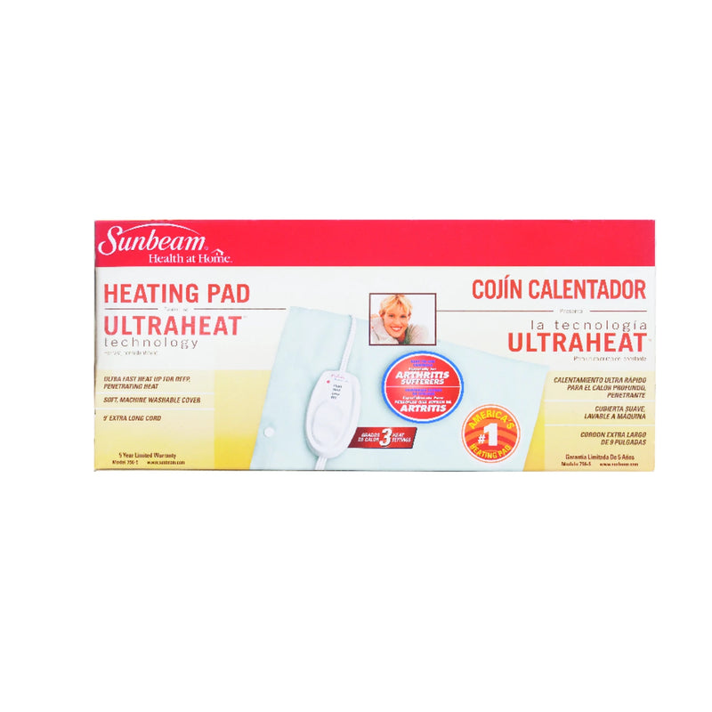 Sunbeam Sunbeam Standard Size Light Blue Vinyl Heating Pad With Cover Heating Pads