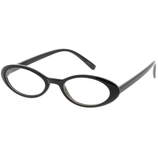 zeroUV Women's Retro Dapper Small Oval Clear Lens Glasses C704 Glasses