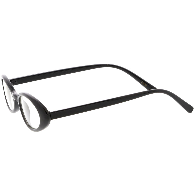 zeroUV Women's Retro Dapper Small Oval Clear Lens Glasses C704 Glasses