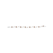 Bids.com 10K White Gold 4.0 Cttw Champagne and White Diamond Floral Cluster and Station Link Bracelet (H-I Color, SI2-I1 Clarity) - 7" Inches Bracelets